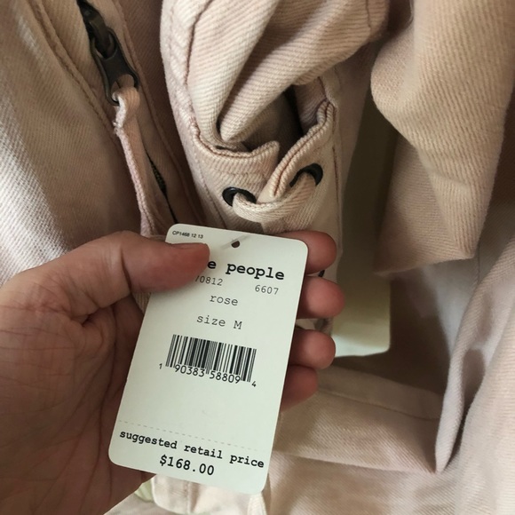 Free People Oversized Pink Blush Denim Jacket - Picture 5 of 6